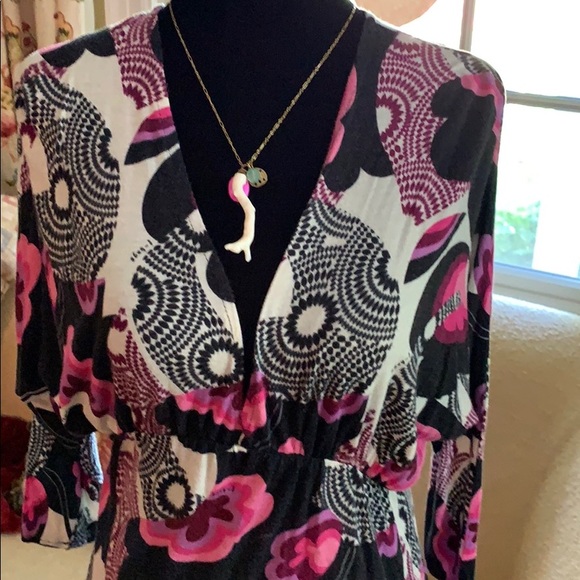 T-Bags Deep V Neck Mini Dress. Size Small. - Picture 2 of 11